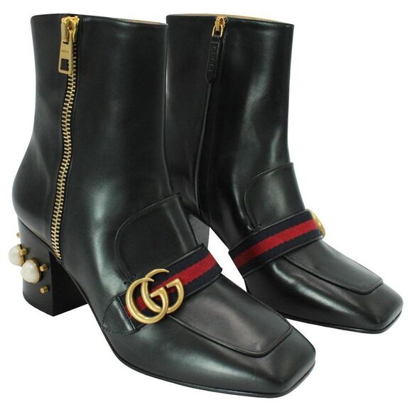 Gucci
Peyton Web-Strap Leather Ankle Boot, Black - Picture 2 of 14